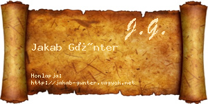 Jakab Günter névjegykártya